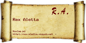 Rex Aletta névjegykártya